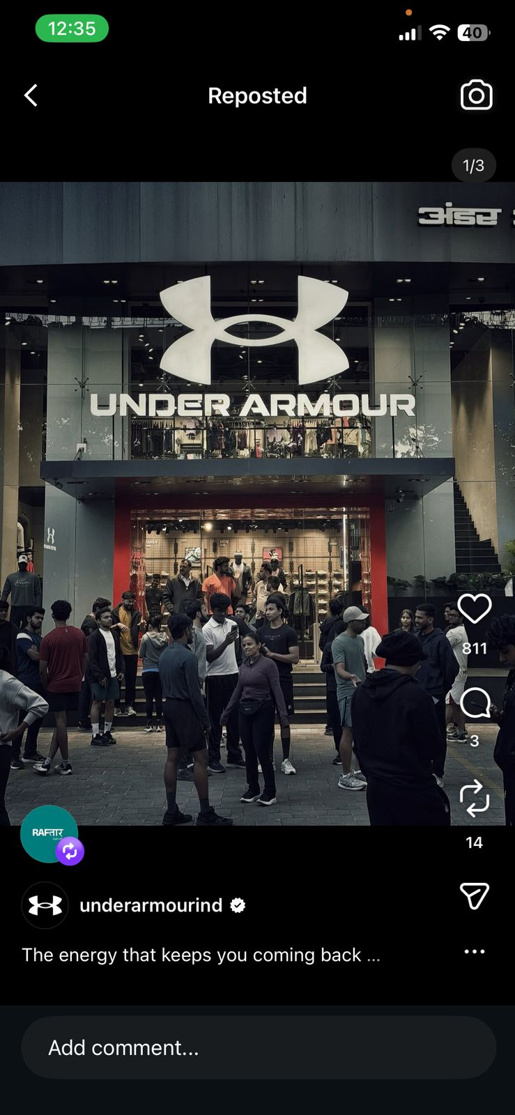 Raftaar, Under Armour store run