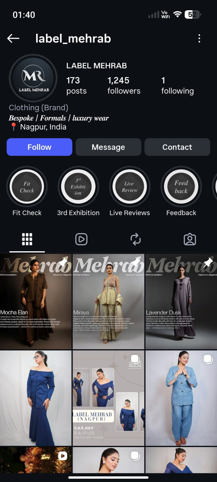 Label Mehrab, Instagram profile